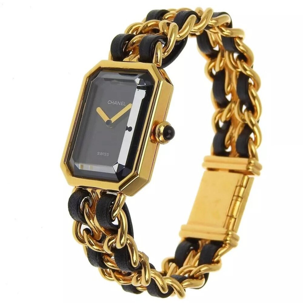 CHANEL Premiere S Watches H0001 blackDial Plated Gold/leather Quartz Analo... - Picture 1 of 8